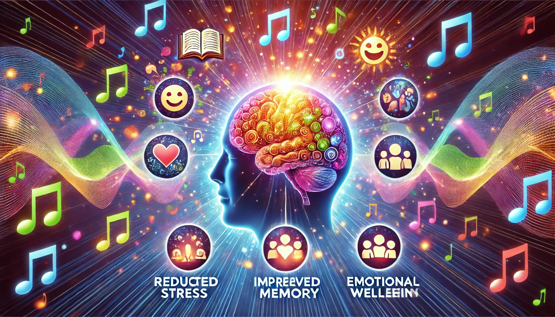 Cantar trae beneficios para el cerebro. Imagen creada con IA