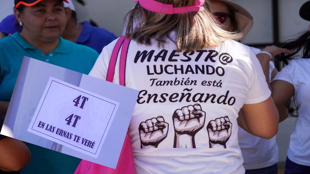 Protestas de maestros contra la reforma a la Ley del ISSSTE.