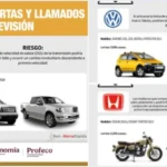 Profeco llamó a revisión a diversos tipos de vehículos.