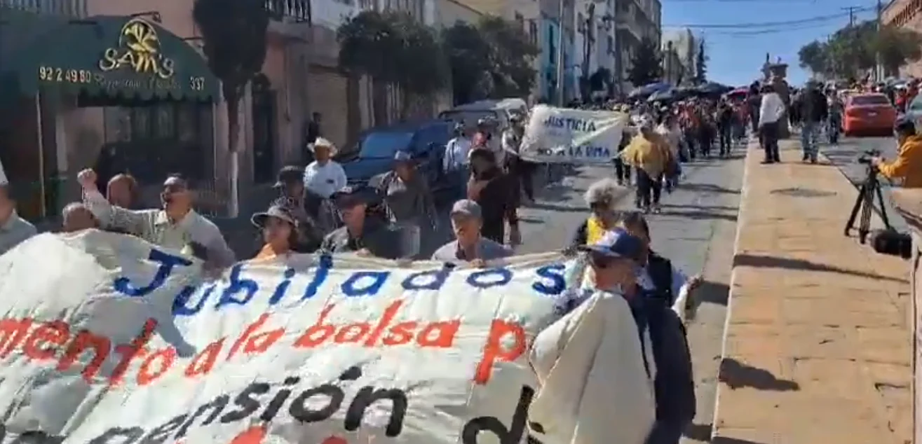 La marcha anterior del magisterio en Zacatecas.