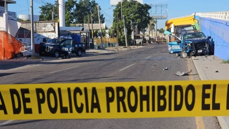 Emboscada contra policías en Culiacán.