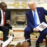 El presidente de Estados Unidos, Donald Trump, protagonizó este miércoles un tenso intercambio con su homólogo sudafricano, Cyril Ramaphosa.