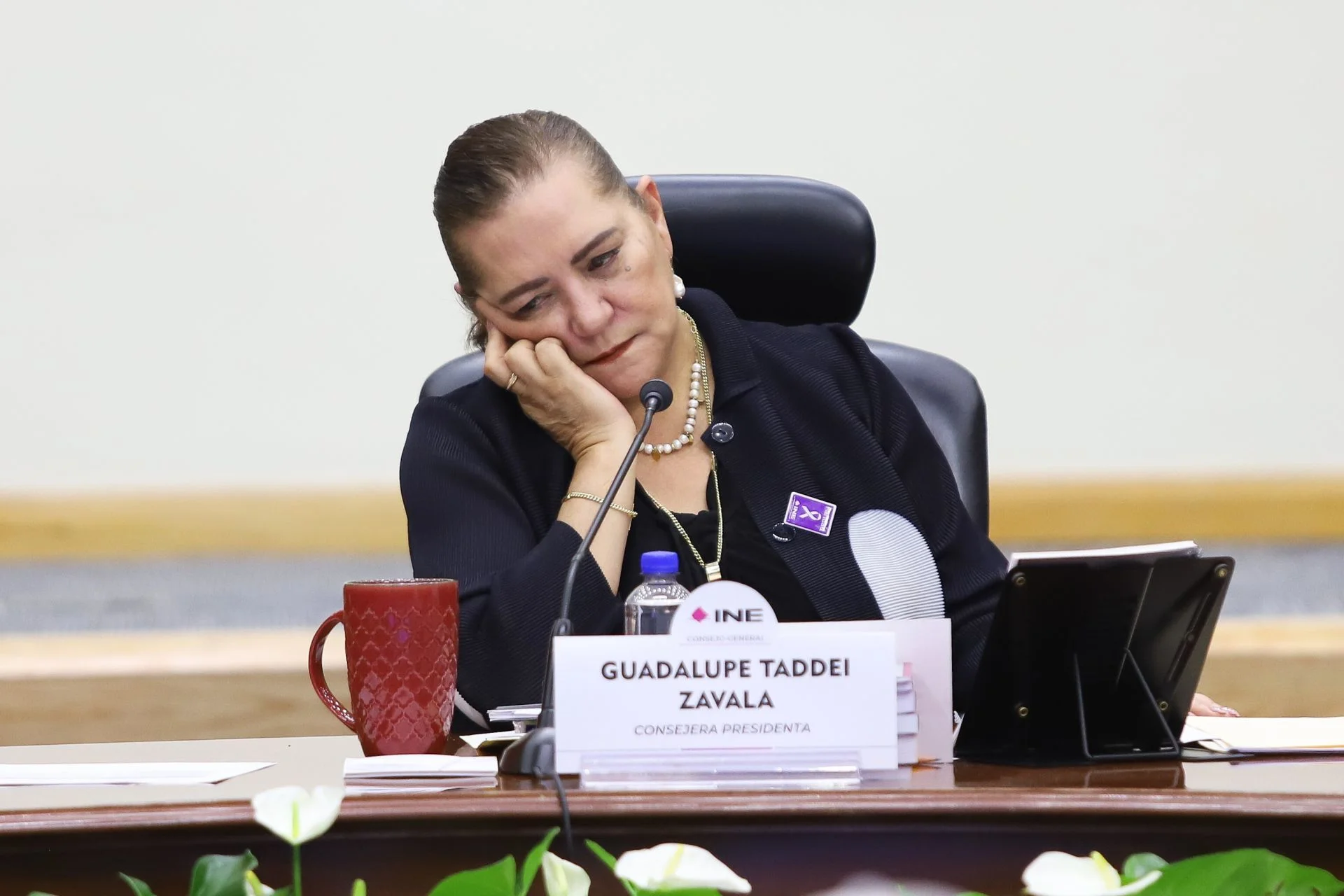 La presidenta del INE Guadalupe Taddaei.