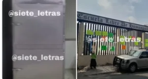 Las gavetas y la escuela donde se encontraron los cadáveres.