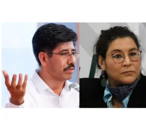 Hugo Aguilar y Lenia Batres.