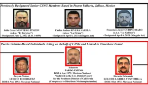 Parte de los individuos sancionados del CJNG.