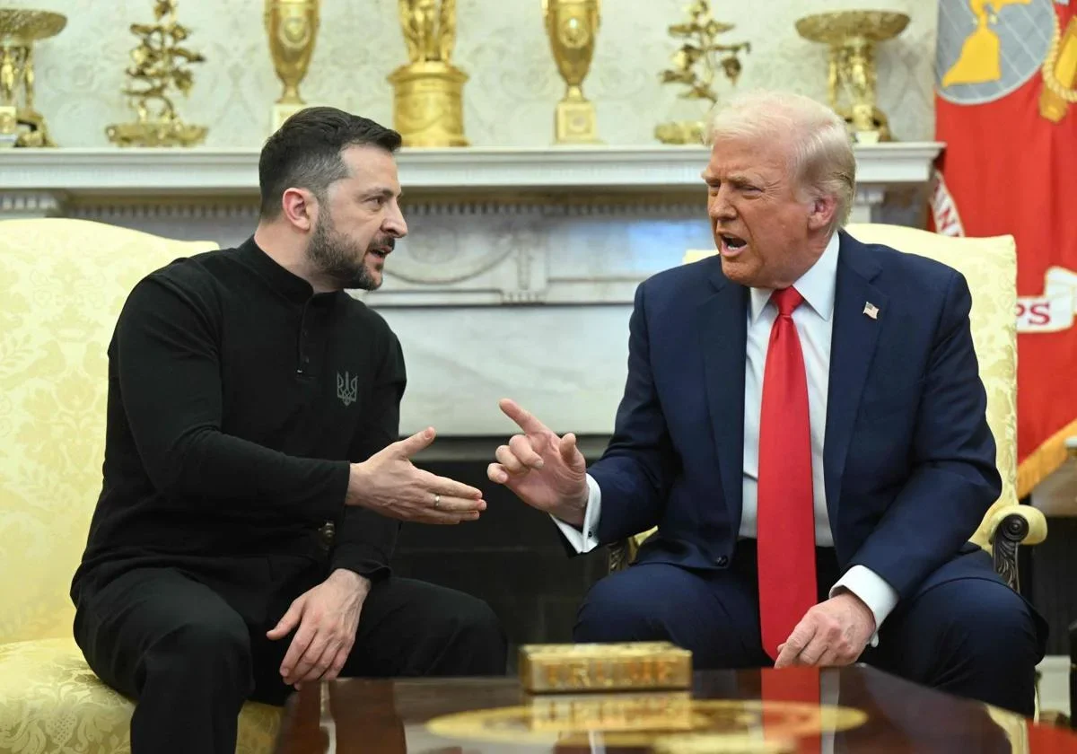 Volodímir Zelenski y Donald Trump en reunión previa.