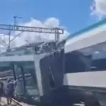 El convoy descarrilado del Tren Maya.
