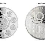 Moneda conmemorativa de plata del Banco de México.