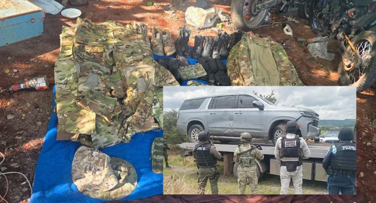 El arsenal hallado del CJNG en Pénjamo.C