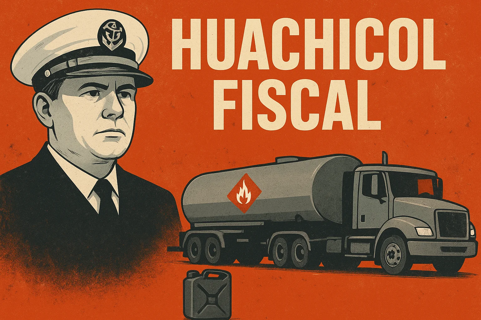 Huachicol fiscal en la Marina. Imagen creada con IA