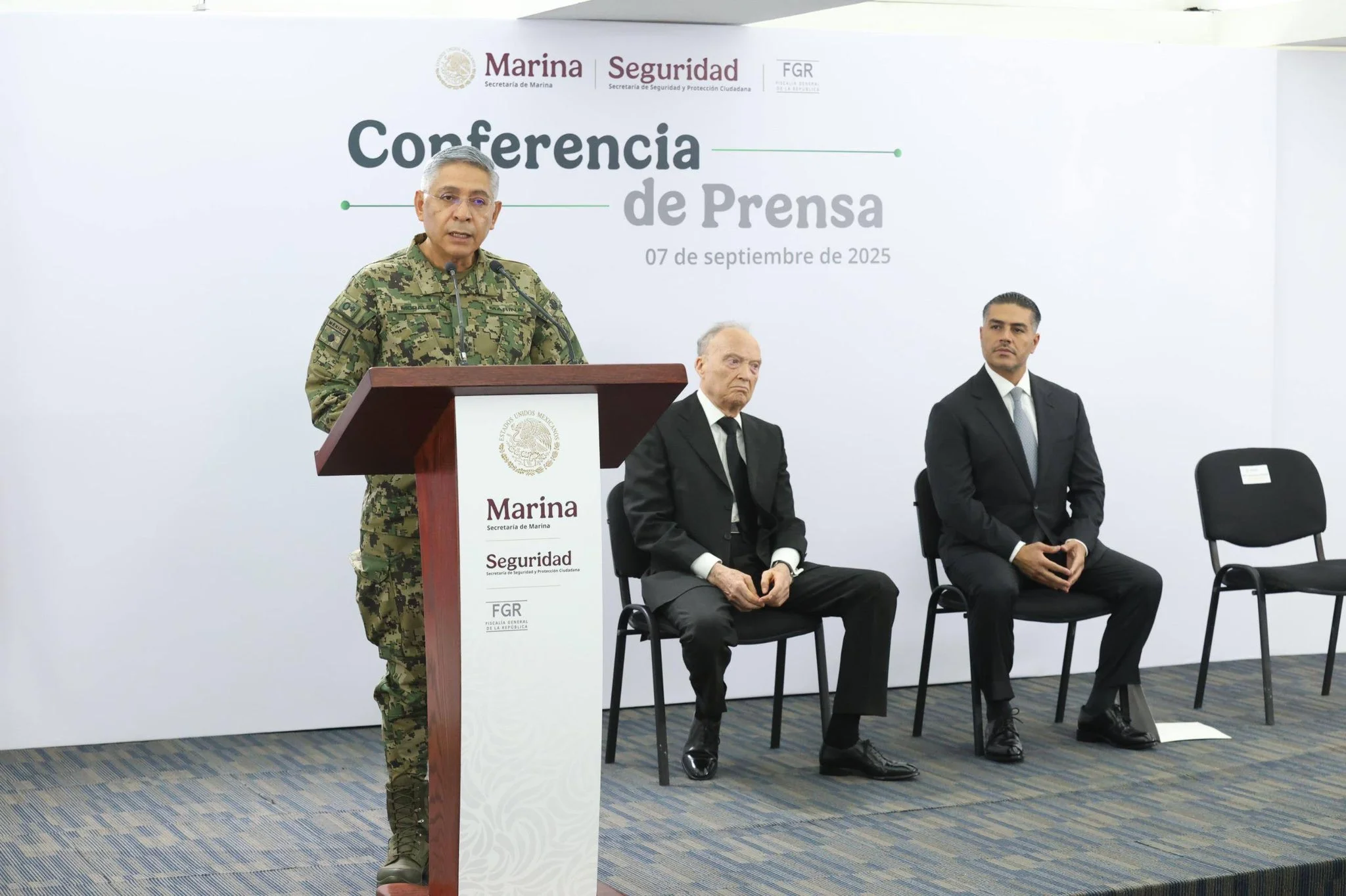 Raymundo Pedro Morales Ángeles, Alejandro Gertz Manero y Omar García Harfuch.