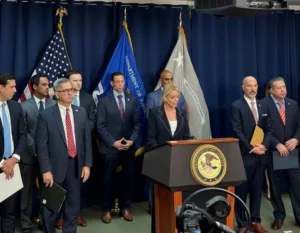 La fiscal Pam Bondi acusó al Cártel de Sinaloa de financiar al terrorismo.