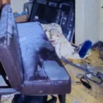 El sitio donde el feminicida perpetró su crimen.