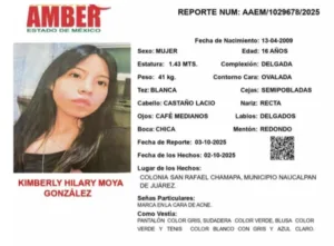 Autoridades del Edomex detienen a dos en relación a desaparición de Kimberly Moya.