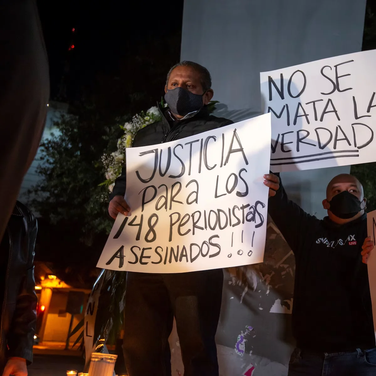 Periodistas protestan por muerte de colegas.