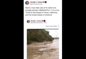 Donald Trump exhibe video de contaminación en el río Tijuana.