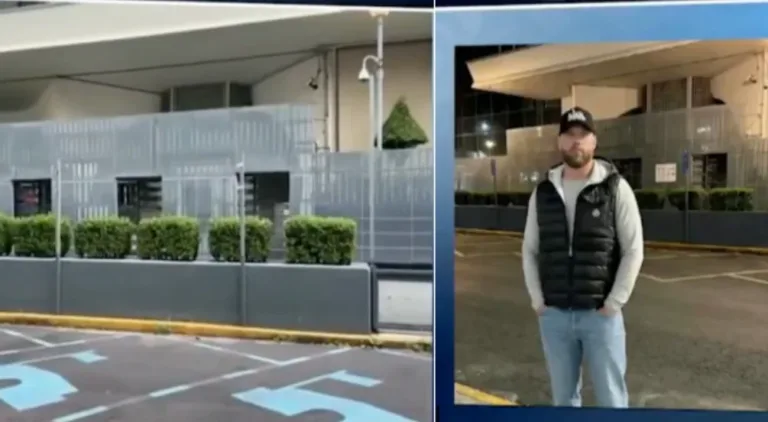 La imagen actual de la antigua embajada de EU y la foto fake de Wedding.