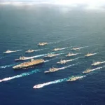La flota estadounidense que se dirige hacia Irán.