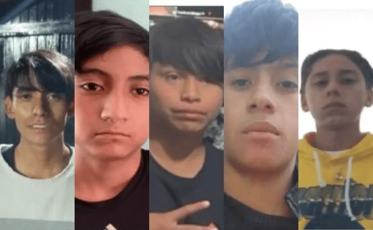 Los cinco jóvenes desaparecidos en Jalisco.