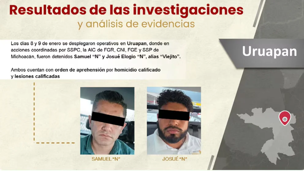 Los dos detenidos por el asesinato de Carlos Manzo.
