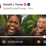 Captura del video en que Trump presenta a los Obama como simios.