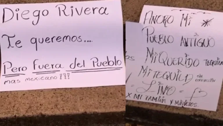 Pancartas de protesta contra el exalcalde de Tequila.