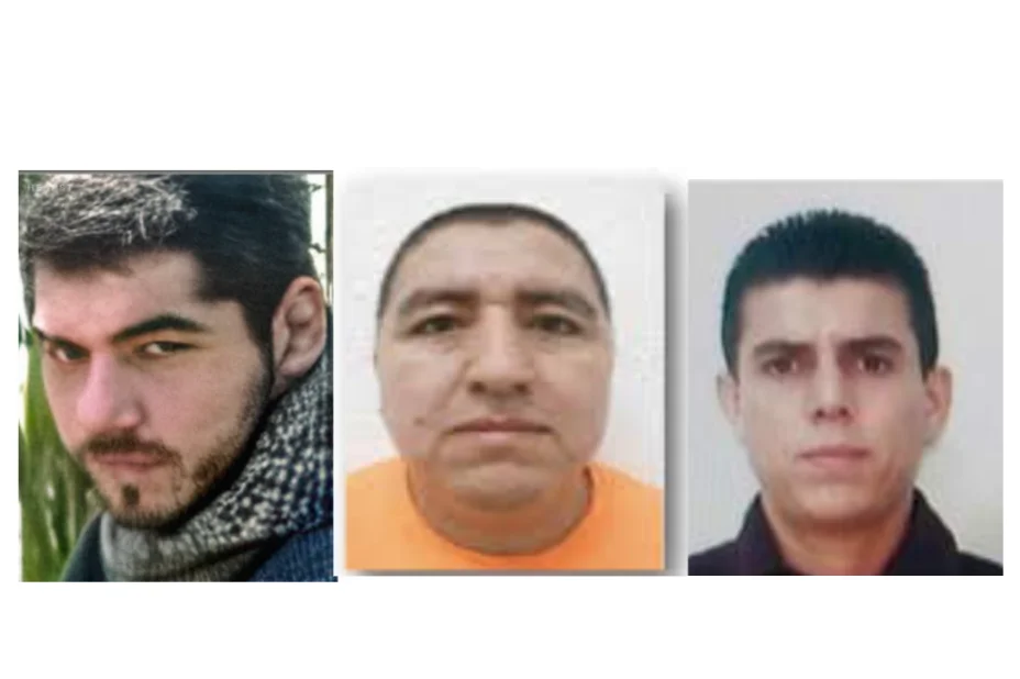 Hugo Gonzalo Mendoza Gaytán, "El Sapo"; Audias Flores Silva, "El Jardinero"; Juan Carlos Valencia González, "El 03".