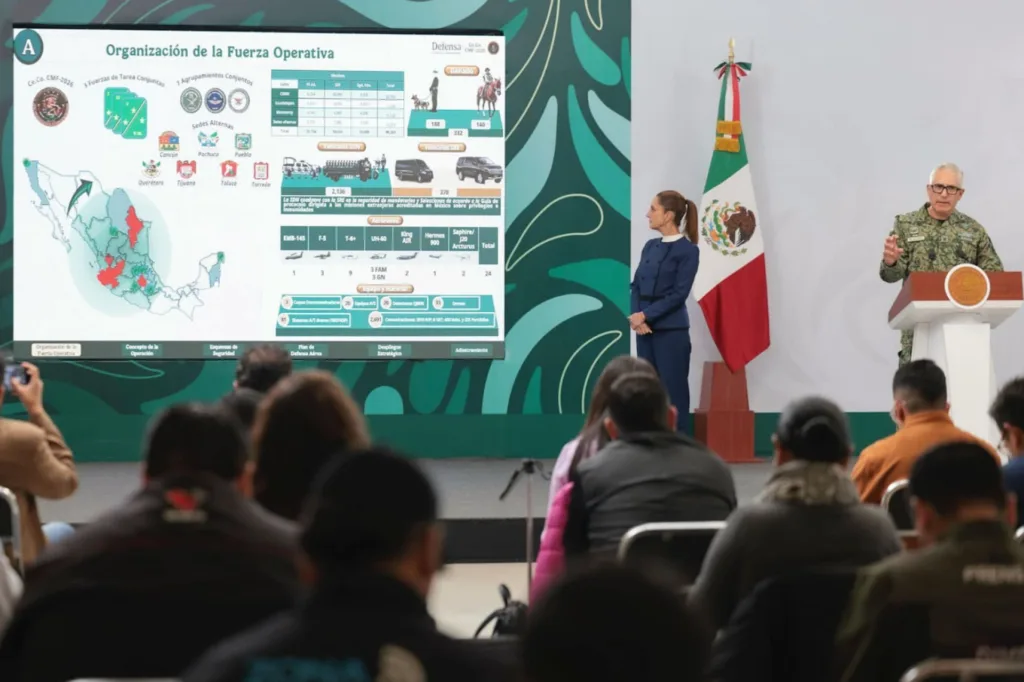 El general Román Villalvazo presenta la estrategia de seguridad para el Mundial 2026.