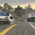 El sitio del fatal accidente en la carretera Toluca-Valle de Bravo.