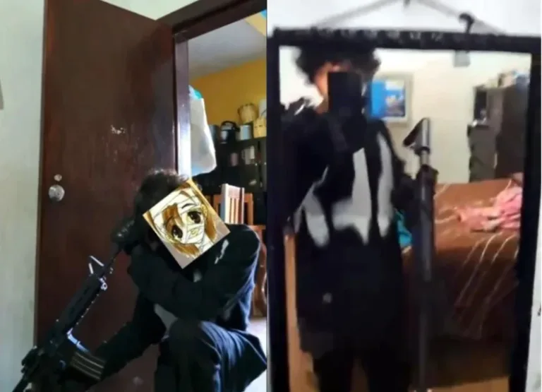 Así se filmaba el sujeto antes de asesinar a las maestras.
