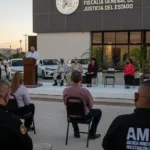 El gobernador Alfonso Durazo en la sede ministerial de la Fiscalía de Sonora.