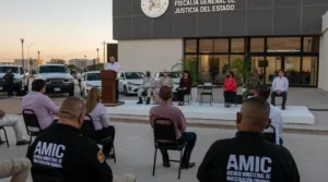 El gobernador Alfonso Durazo en la sede ministerial de la Fiscalía de Sonora.