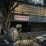 La transa en la compra de la sede nacional de Morena, según MCCI. (Imagen creada con IA)