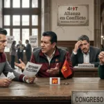 Se quiebra la alianza Morena, PVEM y PT. (Imagen elaborada con IA en Gemini)