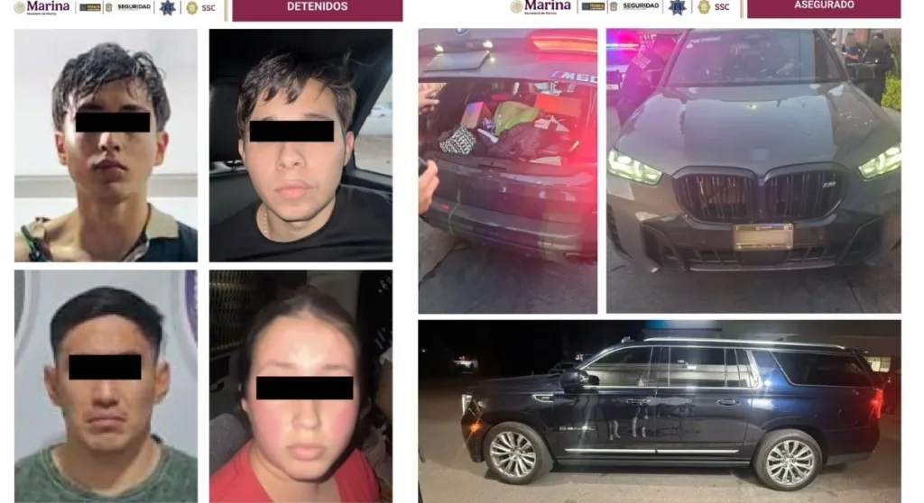 Los multihomicidas y parte de su botín.