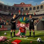 FIFA expulsa al ajolote de Clara Brugada del Mundial 2026. (Imagen creada con IA en Gemini)