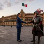 Sheinbum distruta del Palacio que Hernán Cortés mandó construir. (Imagen elaborado con IA de Gemini)