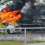 Quema de traileres y balaceras en Colima.