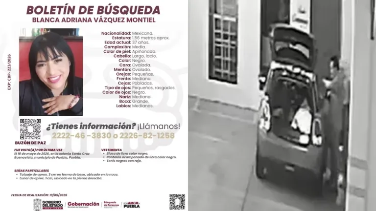 Blanca Adriana Vázquez Montiel se encuentra desaparecida en Puebla.