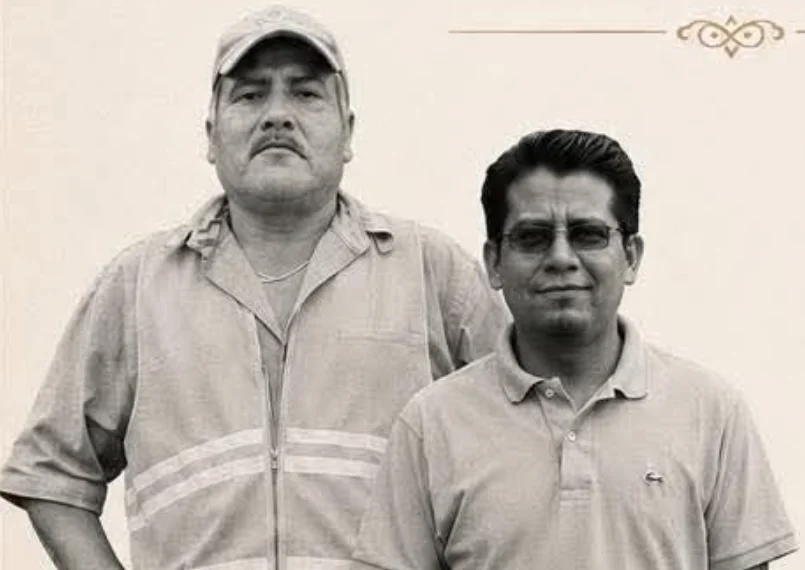 Carlos Orocio Cruz, y su hijo Celestino.