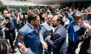 El zafarrancho entre diputados en el Senado.