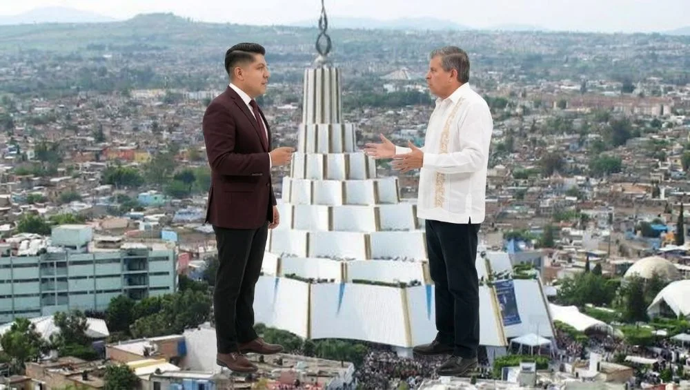 Emmanuel Reyes Carmona y Ricardo Sheffield enfrentados. (Imagen creada con IA en Gemini)