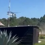 El momento en que el helicóptero comienza a desplomarse.