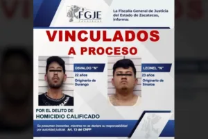 Los dos jóvenes vinculados con multihomcidio en Zacatecas.