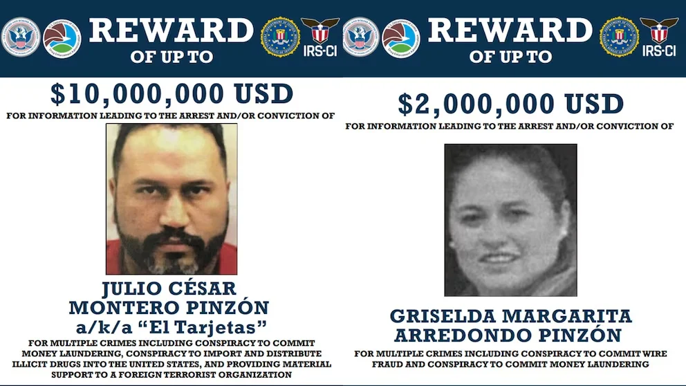 La ficha en la que se ofrece recompensa de 2 millones de dólares por Griselda.