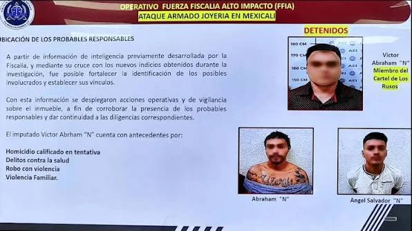 Los presuntos sospechosos de matar a un joveyero en Mexicali.