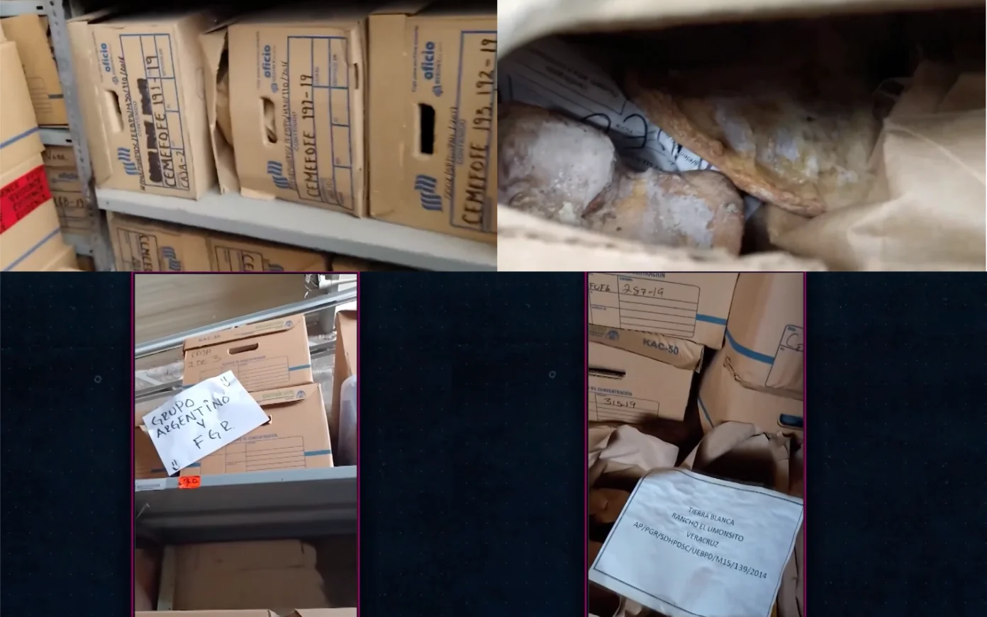 Evidencia relevante abandonada sin protocolos en una bodega de la FGR. (Video Latinus)