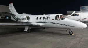 El Cessna Citation 501, identificado bajo la matrícula XB-BAR.