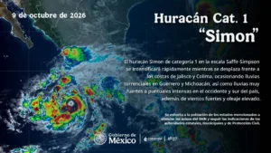 Huracán Simón pone en alerta a estados del Pacífico.